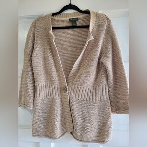 Eddie Bauer Womens Tan Cardgan, Size Medium